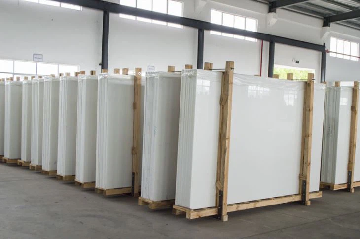 Pure White Crystallized Nano Glass Slab for countertop