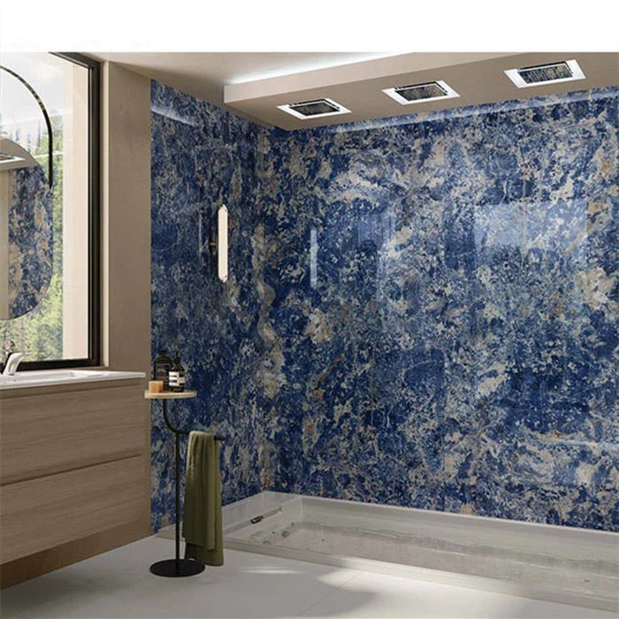 Natural Luxury Stone Blue Sodalite Blue Marble Slab For Wall Decoration