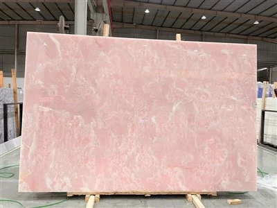 Rosa onyx marmorplate i fabrikkpris for innendørs
